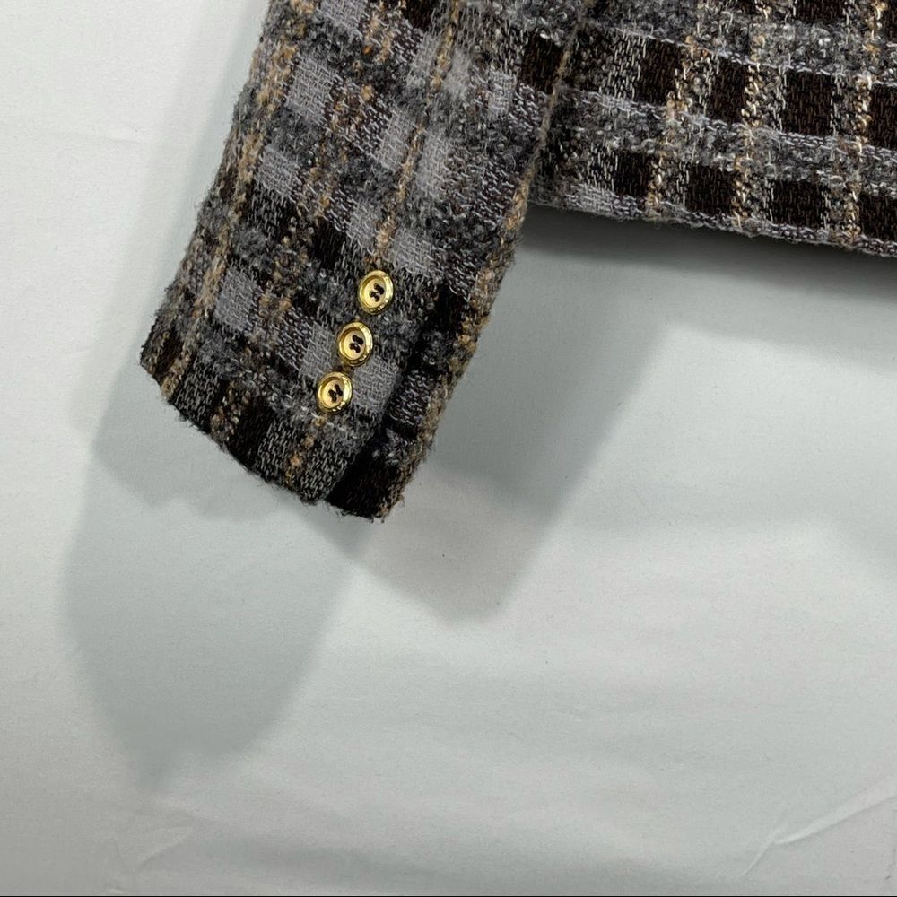 Harve Benard Brown Plaid Button Up Wool Jacket - Picture 10 of 15